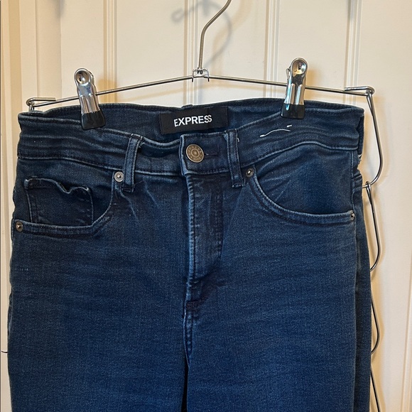 Express Dark Blue Denim Jeans Size 2R - Picture 2 of 4